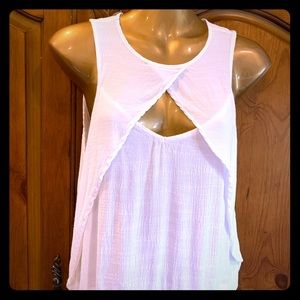 Free People White keyhole tank
